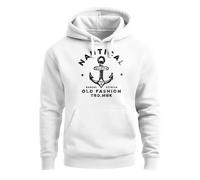 Hoodie Herren Anker Motiv Nautical Kapuzen-Pullover Männer Fashion Streetstyle - Nautical Anker weiß L