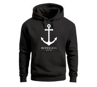 Hoodie Herren Anker Nautical Sailor Segeln Kapuzen-Pullover Männer - Anker Neverless 2 schwarz 5XL