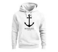 Hoodie Herren Anker Nautical Sailor Segeln Kapuzen-Pullover Männer - Anker Neverless 2 weiß 4XL