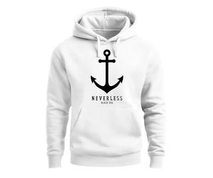 Hoodie Herren Anker Nautical Sailor Segeln Kapuzen-Pullover Männer - Anker Neverless 2 weiß XS