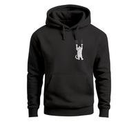 Hoodie Herren Aufdruck Katze Cat Logo lustig Kapuzen-Pullover Männer Fashion Streetstyle
