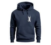Hoodie Herren Aufdruck Katze Cat Logo lustig Kapuzen-Pullover Männer Fashion Streetstyle