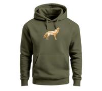 Hoodie Herren Aufdruck Polygon Wolf Geometrie Motiv Kapuzen-Pullover Männer Fashion Streetstyle