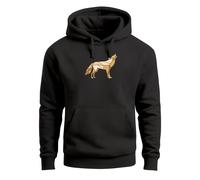 Hoodie Herren Aufdruck Polygon Wolf Geometrie Motiv Kapuzen-Pullover Männer Fashion Streetstyle - Polygon Wolf Gelb schwarz S
