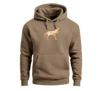 Hoodie Herren Aufdruck Polygon Wolf Geometrie Motiv Kapuzen-Pullover Männer Fashion Streetstyle - Polygon Wolf Gelb mocha M
