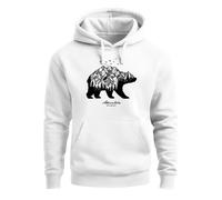 Hoodie Herren Bär Abenteuer Berge Wald Bear Mountains Adventure Kapuzen-Pullover Männer - Mountain Bear weiß M