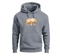 Hoodie Herren Bär Aufdruck Grafik Outdoor Polygon Motive Printshirt Natur Fashion Streetstyle