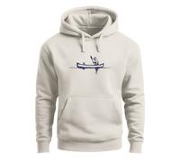 Hoodie Herren Bär Familie Kanu Outdoor Print Aufdruck Motiv Kapuzen-Pullover Männer Fashion Streetstyle - Bär Kanu urban grey M