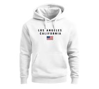 Hoodie Herren Bedruckt Schriftzug California Los Angeles USA Amerika Flagge Fashion Streetstyle - California weiß L