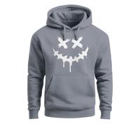 Hoodie Herren Bedruckt Techwear Fashion Streetstyle Smiling Face Smile Trend Fashion Streetstyle - Smile Face convoy grey S