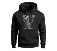 Hoodie Herren Bedruckt Valhalla Wikinger Odin Wotan Axt Print Kapuzen-Pullover Männer Fashion Streetstyle