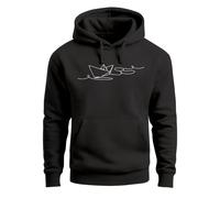 Hoodie Herren Boot Polygon Papier-Schiff Origami Aufdruck Print Kapuzen-Pullover Männer Fashion Streetstyle - Paperschiff schwarz XXL