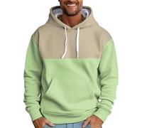 Hoodie Herren,Druck Sweatshirt mit Kordelzug Kapuze Langarm Kapuzenpullover Herren Tasche Hemd Winter Kapuzenjacke Baumwolle Bequeme Pulli Lässig Loose Shirt Geschenke Für Männer(#G Light Green,3XL)