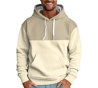 Hoodie Herren,Druck Sweatshirt mit Kordelzug Kapuze Langarm Kapuzenpullover Herren Tasche Hemd Winter 2024 Kapuzenjacke Baumwolle Bequeme Pulli Lässig Loose Shirt Geschenke Für Männer(#G Beige,L)