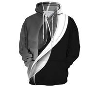 Hoodie Herren,Druck Sweatshirts mit Kordelzug Kapuze Langarm Kapuzenpullover Herren Tasche Oberteile Winter 2024 Kapuzenjacke Bequeme Pulli Lässig Oversize Pulli Geschenke Für Männer(#F Black,3XL)