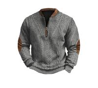 Hoodie Herren Freizeit Pullover mit Taschen 2024 Winter Warm Langarm Kordelzug Sweatshirt Kapuzenjacke Herren Gefüttert Half Zip Pullover Herren Weiß Langarmshirt Herren Slim Fit