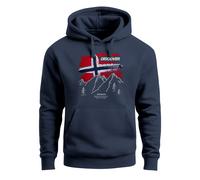 Hoodie Herren Frontprint Norwegen Flagge Berge Discover Aufdruck Outdoo rFashion Streetstyle - Discover Norway navy 5XL