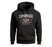 Hoodie Herren London United Kingdom Union Jack England Print Retro Aufdruck Fashion Streetstyle - Cambridge schwarz XS