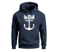 Hoodie Herren Moin Anker Retro Print Aufdruck Maritim Nordisch Kapuzen-Pullover Männer Fashion Streetstyle - Moin Anker navy 5XL