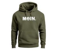 Hoodie Herren Moin Dialekt Norden Hamburg Anker Print Kapuzen-Pullover Männer Fashion Streetstyle - Moin Anchor oliv S