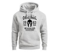 Hoodie Herren Original Gladiator Sparta Helm Athletic Vintage Kapuzen-Pullover Männer - Gladiator grau M