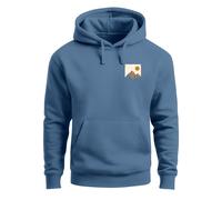 Hoodie Herren Outdoor Adventure Kapuzenpulli Brustlogo Natur Berge Wandern Fashion - Mointain Badge indigo blue M