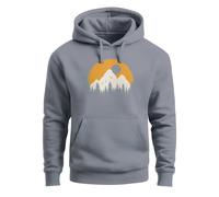Hoodie Herren Outdoor Print Natural Badge Logo Wandern Kapuzenpulli Fashion - Mountain Sun convoy grey XS