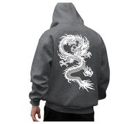 Hoodie Herren Oversize Mit Backprint Y35K Hoody Mit Kapuze Basic Pullover Vintage Print Hoodies Für Männer Anime Kapuzenpullover Schwarzer Coole Streetwear Drip Klamotten Oversized Pulli
