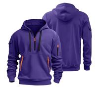 Hoodie Herren Oversize Winter Dicke Kapuzenpulli Casual Sweatshirt Hip Hop Outdoor Kapuzenpullover Personalisierte Hoodie Langarm Pullover mit Taschen Kordelzug 2024 Winter Pulli(Purple,3XL)