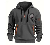 Hoodie Herren Oversize Winter Dicke Kapuzenpulli Casual Sweatshirt Hip Hop Outdoor Kapuzenpullover Personalisierte Hoodie Langarm Pullover mit Taschen Kordelzug 2024 Winter Pulli(Dark Gray,XL)