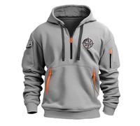 Hoodie Herren Oversize Winter Dicke Kapuzenpulli Casual Sweatshirt Hip Hop Outdoor Kapuzenpullover Personalisierte Hoodie Langarm Pullover mit Taschen Kordelzug 2024 Winter Pulli(Light Gray,4XL)