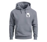 Hoodie Herren Print Aufdruck Motiv Brustprint Logo Bär Natur Outdoor Männer Fashion Streetstyle - Bär outdoor convoy grey 3XL