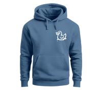 Hoodie Herren Print Aufdruck Motiv Kapuzen-Pullover Männer Fashion Streetstyle - Duck Spray indigo blue L