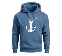 Hoodie Herren Print Aufdruck Trend Anker Vögel Motiv Norden Meer Fashion Streetstyle - Anker Vögel indigo blue XXL