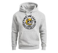 Hoodie Herren Print Biker Motiv Racing Cat Schriftzug Ride Fast Die Last Fashion Streetstyle - Racing Cat grau XL