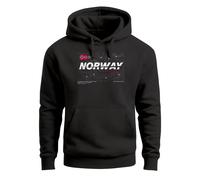 Hoodie Herren Print Norwegen Flagge Schriftzug Norway Explorer Scandinavian Fashion Streetstyle - Norway Explorer schwarz frontprint XL