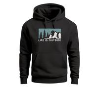 Hoodie Herren Print Outdoor Wandern Nautrliebhaber Life is outside Aufschrift Männer Fashion Streetstyle - Life is outside schwarz 5XL