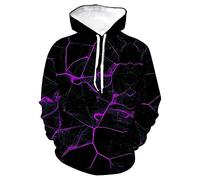 Hoodie Herren,Print Sweatshirts mit Kordelzug Kapuze Longsleeve Pullover mit Taschen Oberteile Winter 2024 Sweatjacke Herren Bequem Pulli Freizeit Oversize Shirt Geschenke Für Männer(#A Purple,5XL)