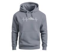 Hoodie Herren Print Wandern Berge Herzschlag Outdoor Aufdruck Motiv Männer Fashion Streetstyle