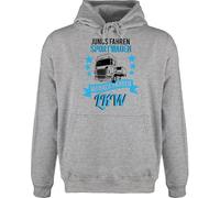 Hoodie Herren Pullover - Fahrer Geschenke Trucker - Jungs Fahren Sportwagen echte Männer LKW schwarz/blau - 5XL - Grau meliert - man Truck LKW-Fahrer Huddy sprüche pullis Bilder Pulli Hoodies