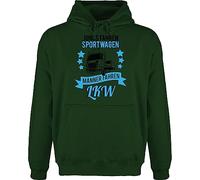 Hoodie Herren Pullover - Fahrer Geschenke Trucker - Jungs Fahren Sportwagen echte Männer LKW schwarz/blau - L - Dunkelgrün - man Truck LKW-Fahrer Huddy sprüche pullis Bilder Pulli Hoodies Hoody
