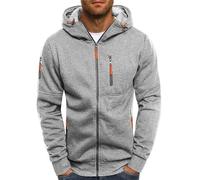 Hoodie Herren,Pullover Herren Zip up Langarm Hoodie mit Kapuze Kapuzenpullover mit Reißverschluss Sweatjacke Kordelzug Casual Sport Herbst Winter Sweatshirt Kapuzenjacke Kapuzenpulli Jacke