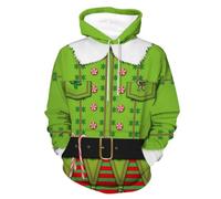 Hoodie Herren Pullover Lustige 3D Weihnachten Pullover Merry Christmas Weihnachtspullover Weihnachtsmann Langarm Sweatshirt für Jungen Winter Hoodie Sweatshirt Xmas Pulli Grün 6XL