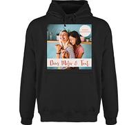 Hoodie Herren Pullover Männer - eigenem - Foto Bild - XS - Schwarz - fotogeschenke individuell selbst gemacht zum selber eigenes eigenen druck personalisierter custom pullover+bedrucken namens