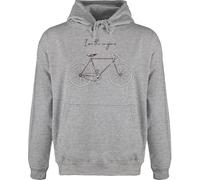 Hoodie Herren Pullover Männer - Fahrrad Bekleidung Radsport - I am the engine I Rennrad I Geschenk Radfahrer I Fahrradliebhaber I Cycling - L - Grau meliert - radfahren rad pulli bike cycle