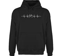 Hoodie Herren Pullover Männer - Fahrzeuge - Herzschlag Fahrrad I Rad Geschenke Mountainbiker Geschenk I Fahrradfahrer I - XS - Schwarz - männertagsgeschenke mtb fun-kapuzenpullover fahrzeug bike