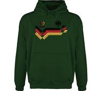 Hoodie Herren Pullover Männer - Fußball EM WM - Deutschland Germany Adler Schwarz Rot Gold - S - Dunkelgrün - fanartikel fussball kleidung europameisterschaft german kapuzenpullover fu ball
