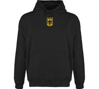 Hoodie Herren Pullover Männer - Fußball EM WM - Deutschland Wappen | Germany | Bundesadler | Deutschland Adler - L - Schwarz - mit fussball kleidung europameisterschaft pulli trainingspullover