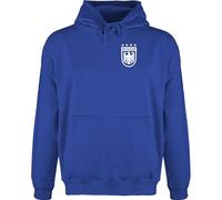 Hoodie Herren Pullover Männer - Fußball EM WM - Deutschland Wappen mit Bundesadler 4 Sterne Germany - 3XL - Royalblau - adler fussball kleidung europameisterschaft deutscher fussball-bund pulli