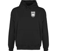 Hoodie Herren Pullover Männer - Fußball EM WM - Deutschland Wappen mit Bundesadler 4 Sterne Germany - M - Schwarz - adler fussball kleidung europameisterschaft deutscher fussball-bund pulli